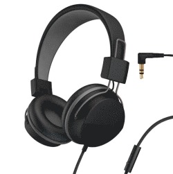 JLab Audio - Neon On-Ear Headphones Black (With Mic & Controls)